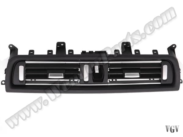 BMW 5 Serisi F10 2009-2016 Klima/Kalorifer Izgarası Ön Orta; Krom Çerçeveli Siyah