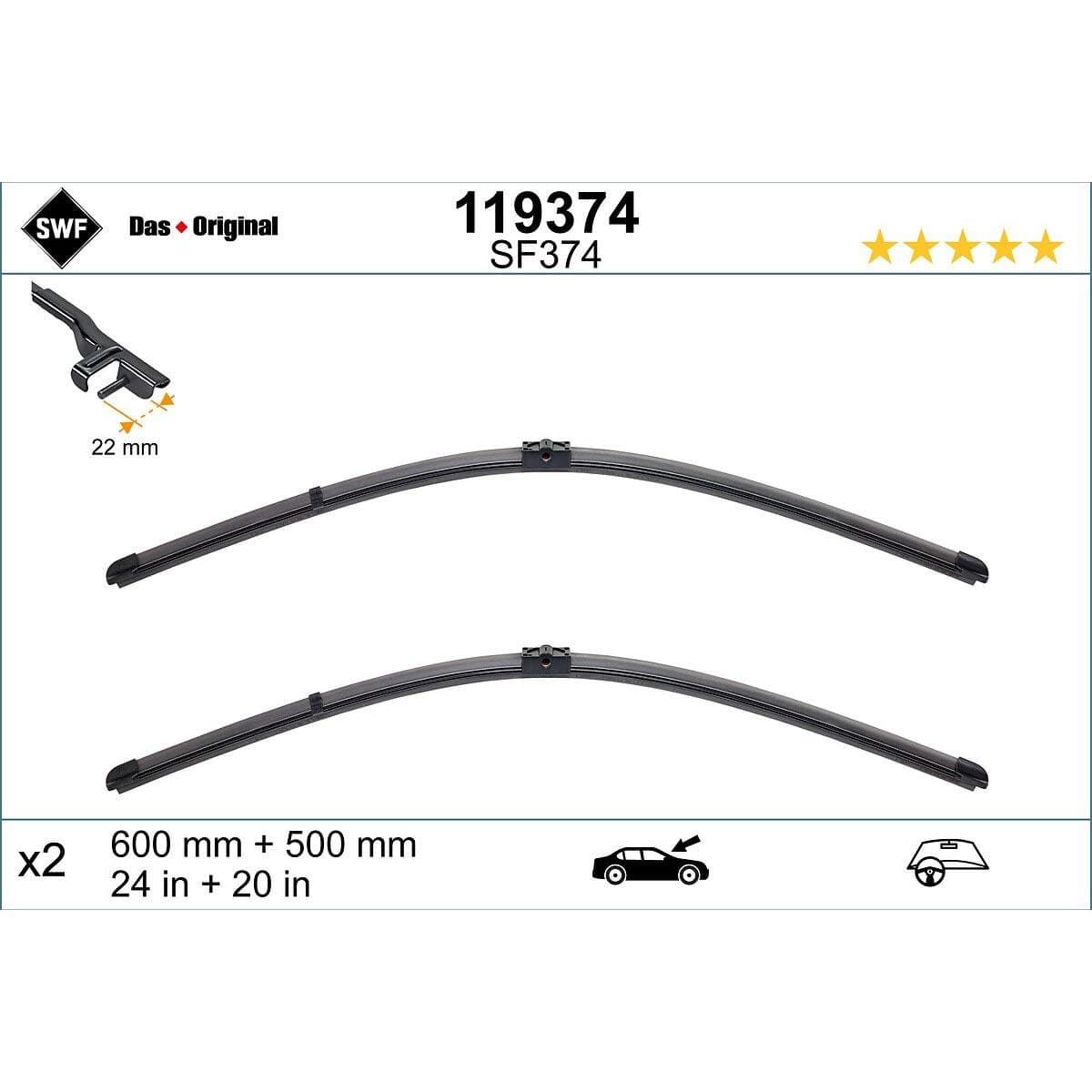 BMW X5 Series E70 Wiper Blade Set 600+500 mm