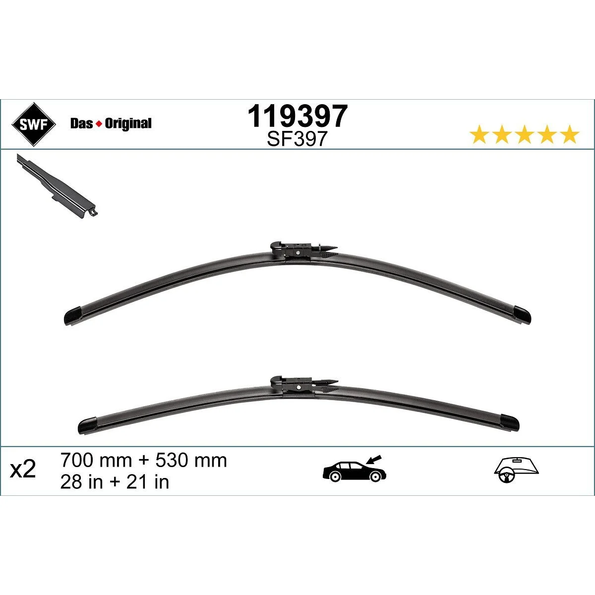 Mercedes R Series W251 Wiper Blade Set 7000+530 mm