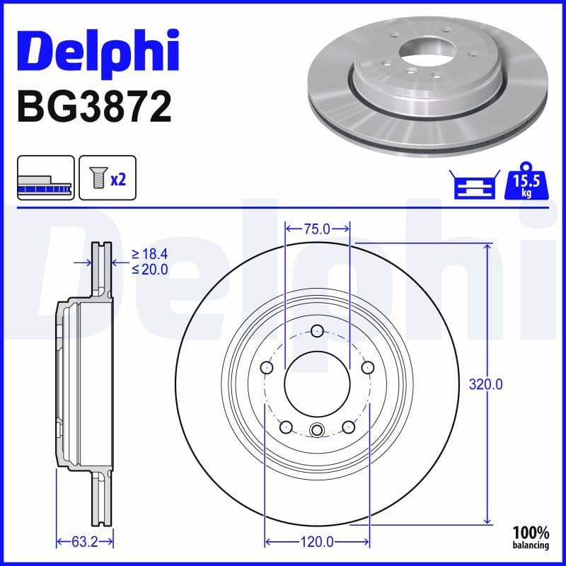 BMW 6 Series E63 2003-2010 Brake Disc Rear Set
