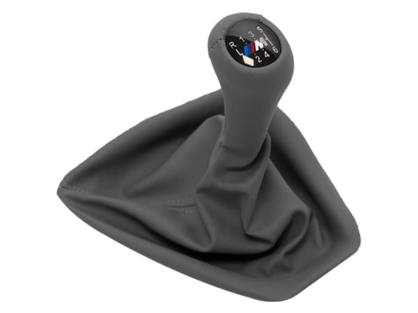 BMW 3 Series E90 Knob Gear Boot -6 Forward- Manual Gearbox; Grey Synthetic Leather Illuminated