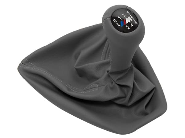BMW 3 Series E90 Knob Gear Boot -6 Forward- Manual Gearbox; Grey Synthetic Leather
