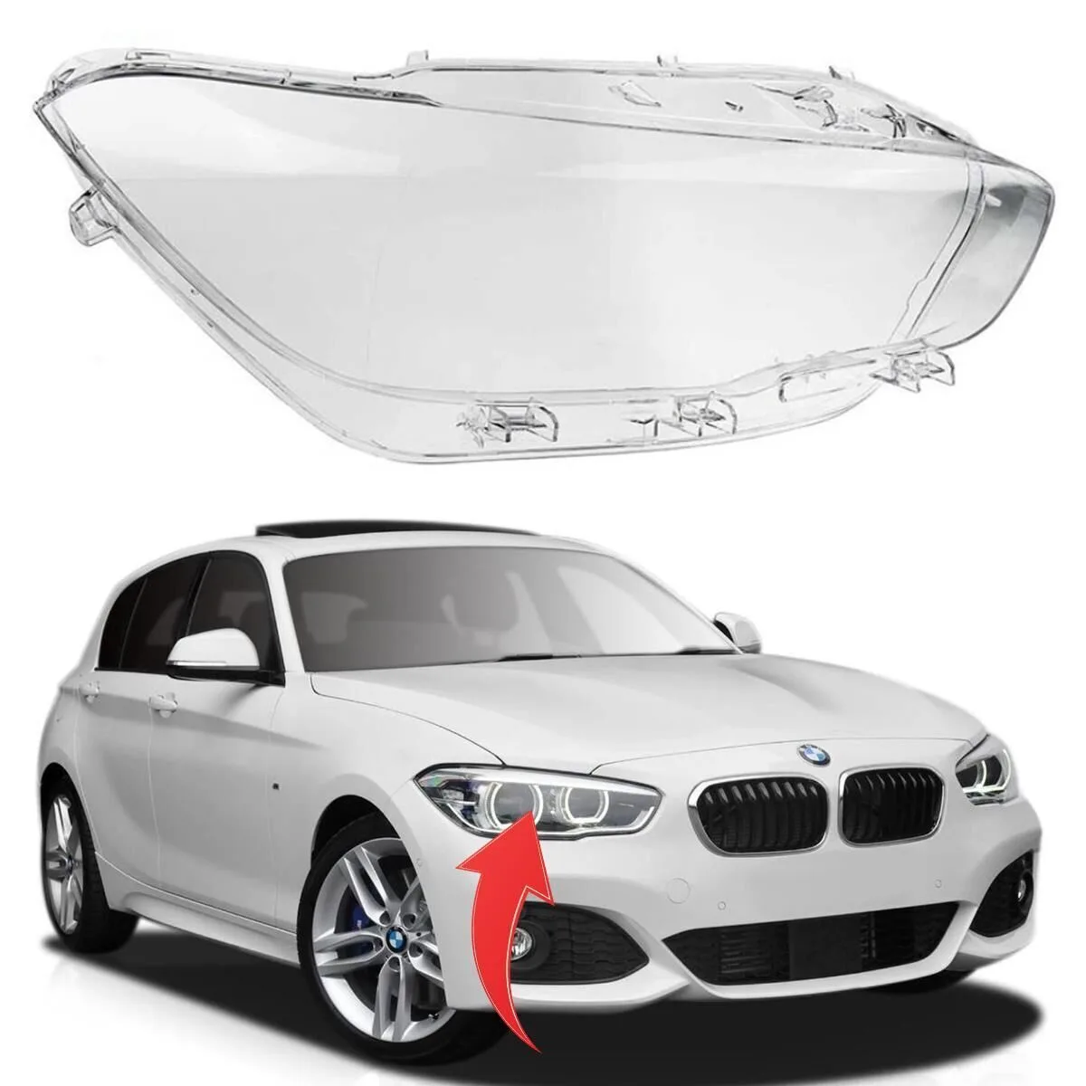 BMW 1 Serisi F20 2012-2017 Far Camı Sağ