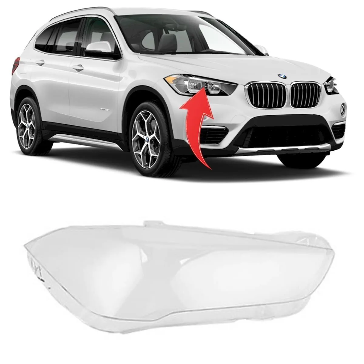 BMW X1 F48 2015 Right Headlight Lens