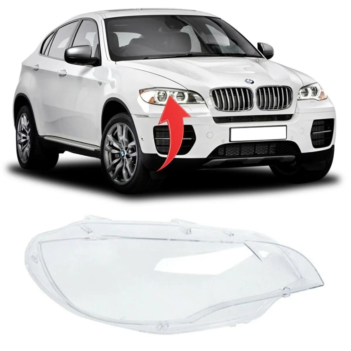 BMW X6 Serisi E71 2007-2014 Far Camı Sağ