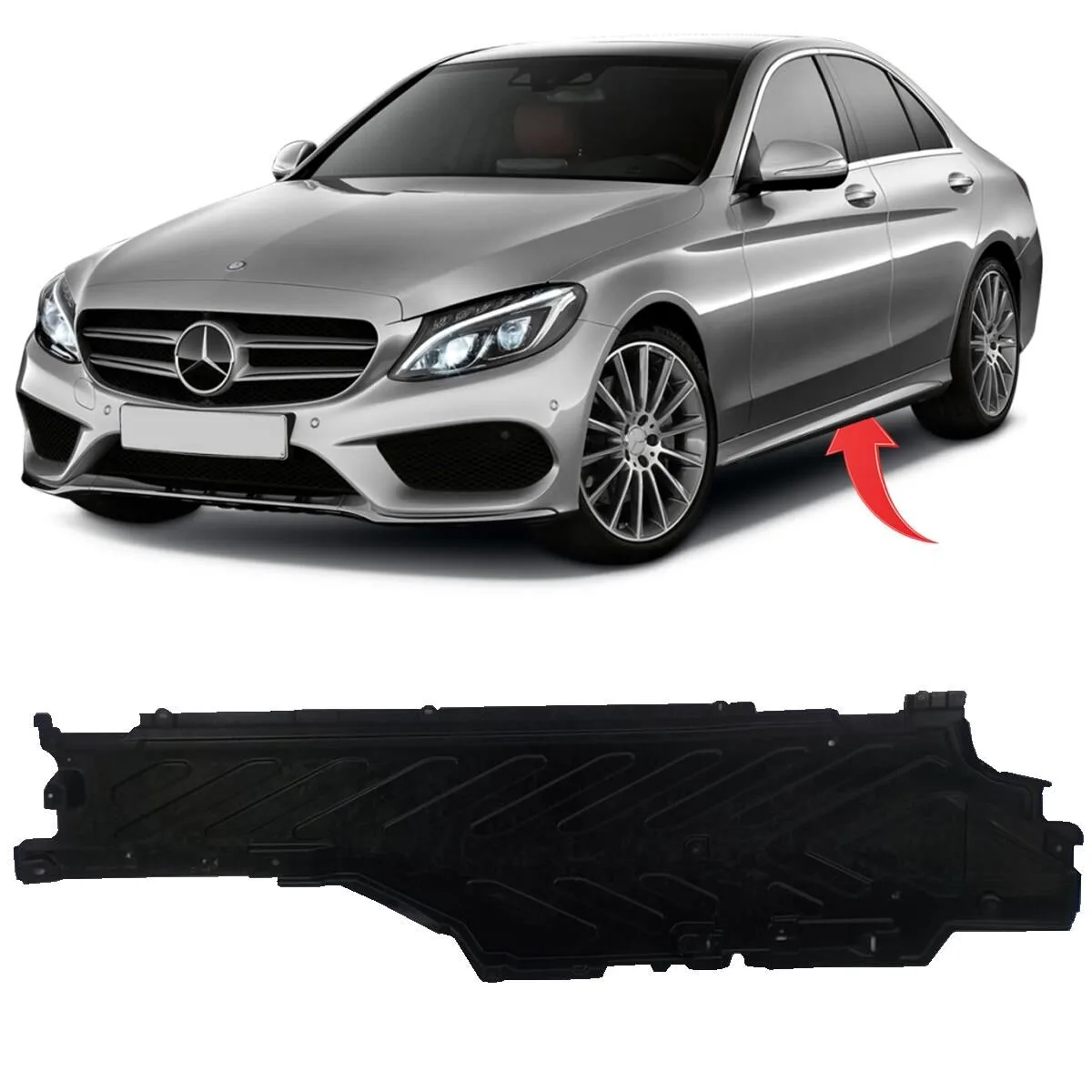 Mercedes C Serisi W205 Taban Alt Muhafazası Sol (Keçeli Oem Kalite)