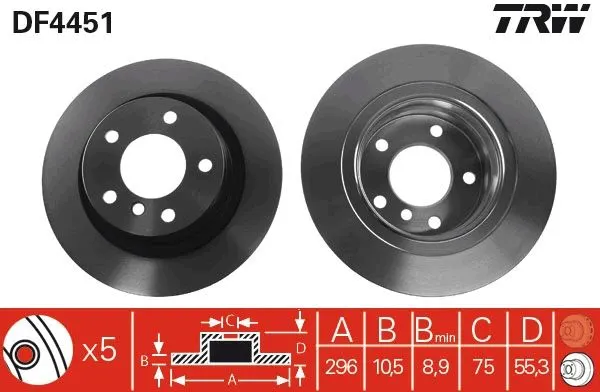 BMW 1 Series E81 118i N46 Rear Brake Disc