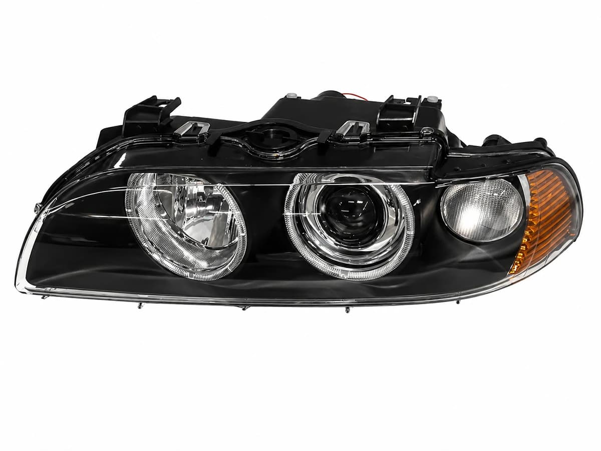 BMW 5 Serisi E39 1996-2003 Komple Far Sol (Siyah) Sarı Sinyal -HELLA-TYPE- 2001-03