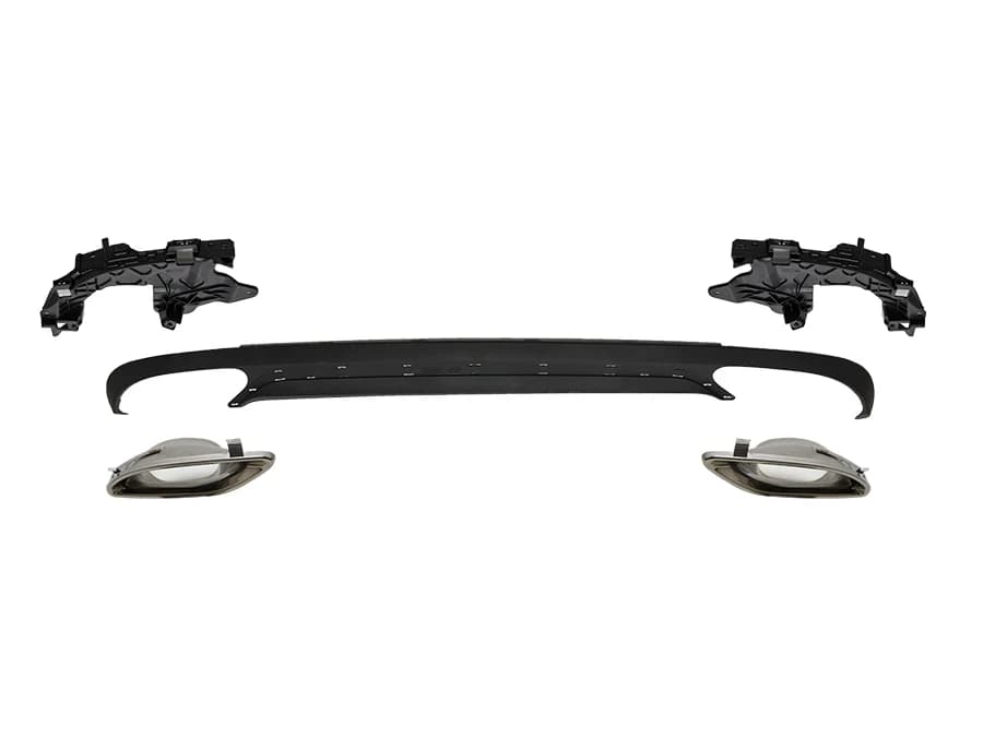 Mercedes E Serisi W212 2009-2016 Tampon Difüzör Seti Arka; Çift Egzoz Çıkışlı (Tek+Tek) Egzoz Uçlu