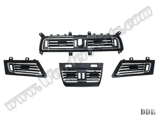 BMW 7 Serisi F01 LCI Klima/Kalorifer Izgarası Set:4ad Ön/Arka Nikelajlı Siyah