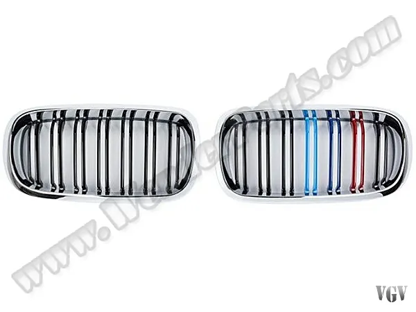 BMW X5 F15 2014-2018 Panjur (Set) Krom/Siyah Çift Çıtalı ///M-Renkli