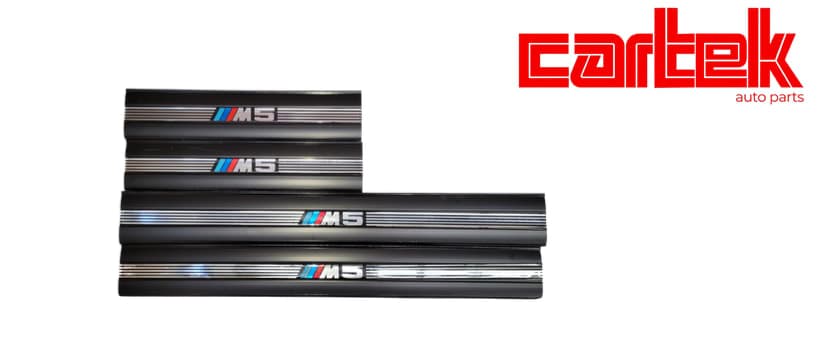 BMW 5 Serisi E34 Kapı Eşik Bakaliti SET M5 Logolu 1988-95 Siyah