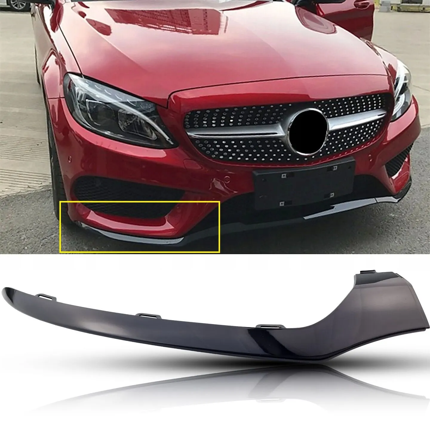 Mercedes C Serisi W205 Ön Tampon Nikelajı Sağ Siyah