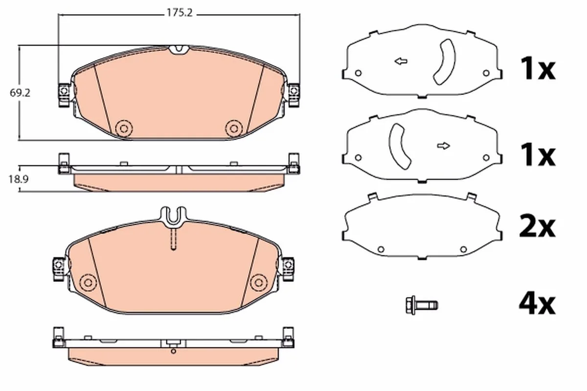 Mercedes E-Class W213 E 220 d Front Brake Pads