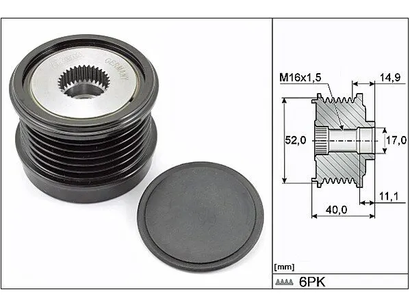 Mercedes E-Class W213 E 300 EQ Boost Alternator Pulley