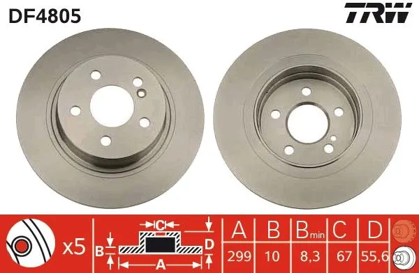 Mercedes W204 C 200 CGI Rear Brake Disc