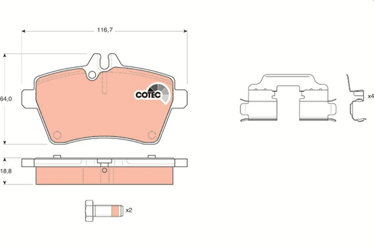 Mercedes A-Class W169 A 150 M266 Front Brake Pads