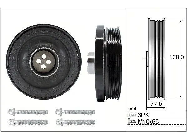 BMW 5 Series E60 520d Crank Pulley