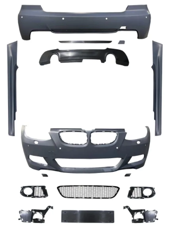 BMW 3 Serisi E92 2005-2013 M-Tech Gövde Kiti Far Yıkamalı PDC'li Ön/Arka Çift Egzoz Çıkışlı Marşpiyeli