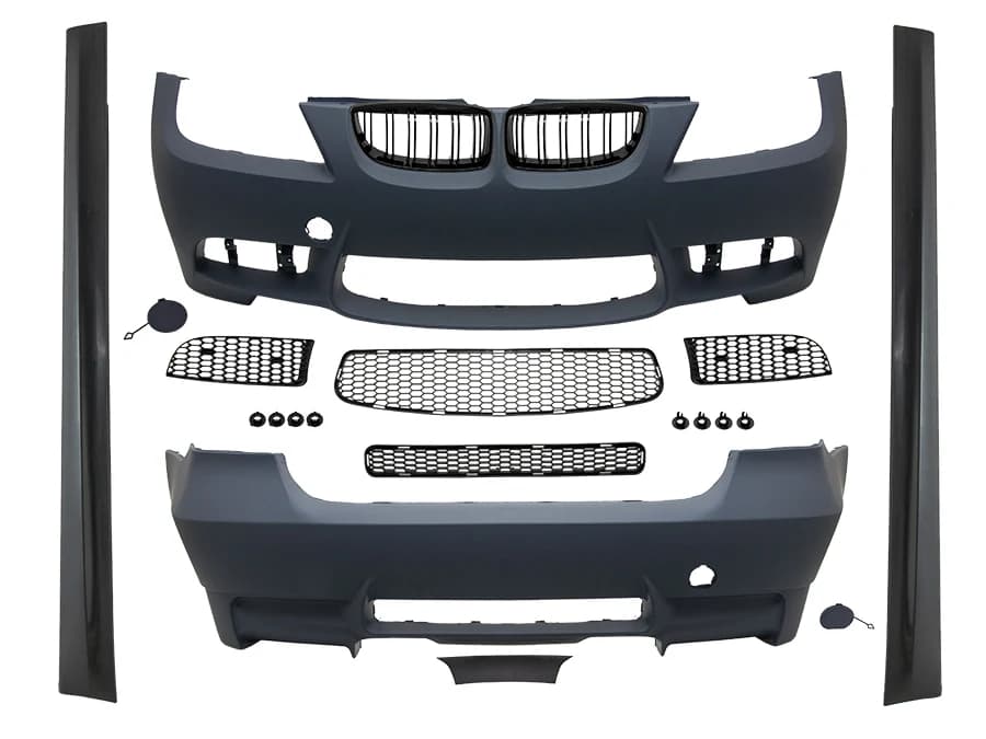 BMW 3 Serisi E90 2004-2012 M3-STYLE Gövde Kiti PDC'li Arka Çift Egzoz Çıkışlı Marşpiyeli Panjurlu