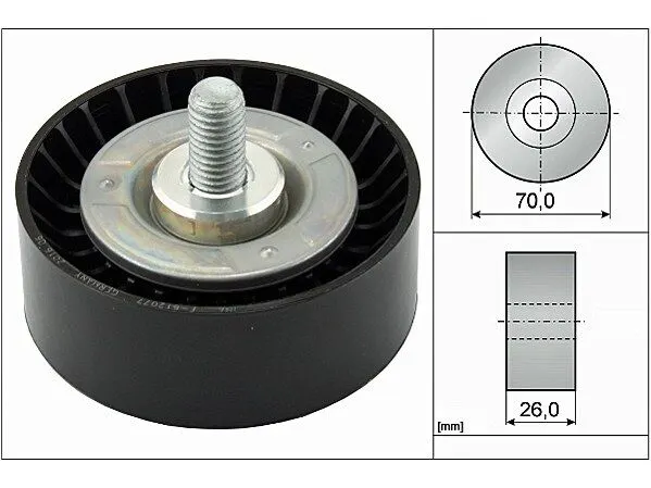 BMW 1 Series E81 120d V Belt Tensioner Pulley