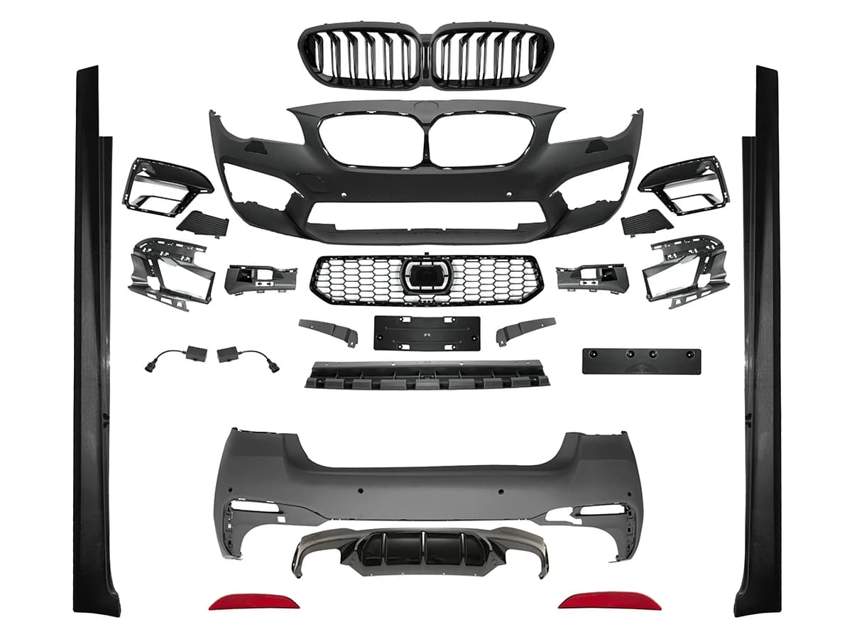 BMW 5 Serisi F10 2009-2016 M5 Performance Gövde Kiti Far Yıkamalı PDC Ön/Arka Delikleri Açılabilir Çift Egzoz Çıkışlı ACCli Panjur (Far Değişmez)