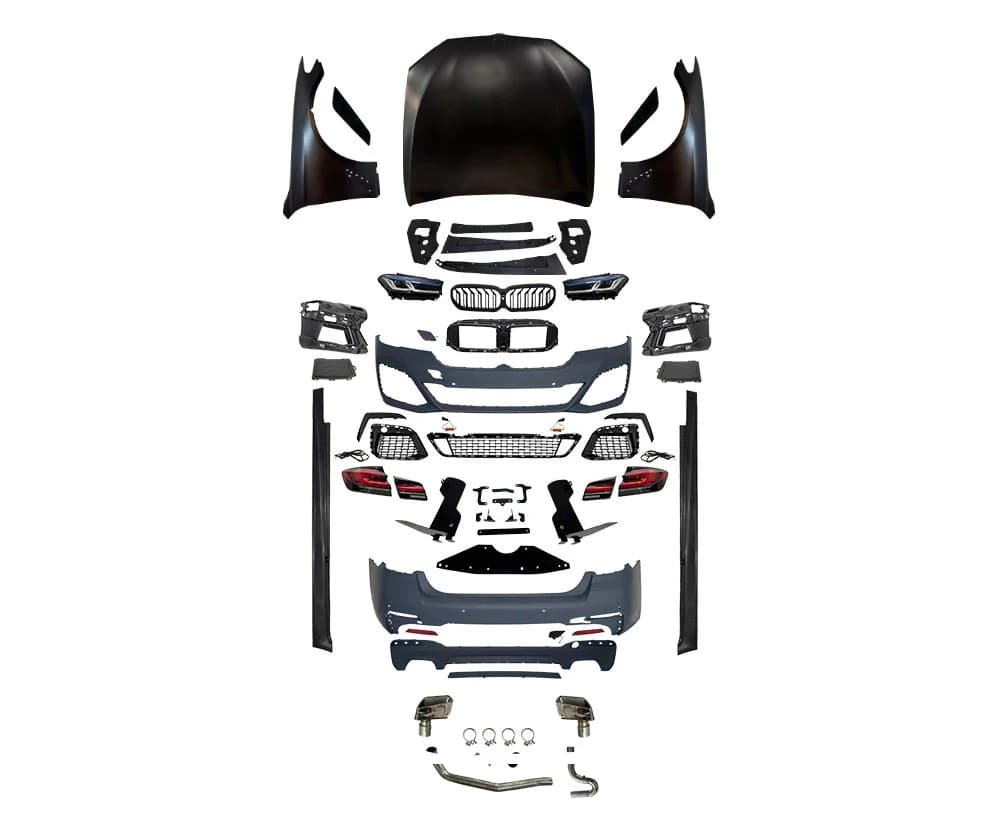 BMW 5 Serisi F10 2009-2016 M-Tech Komple Gövde Kiti Çift Çıkışlı Egz.Uçlu Marşpiyeli Panjurlu Kaput/Çamurluk Far/Stop