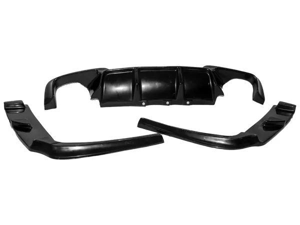 BMW 5 Series F10 2009-2016 Bumper Diffuser Rear; Quad Exhaust Outlet Exhaust Outlet