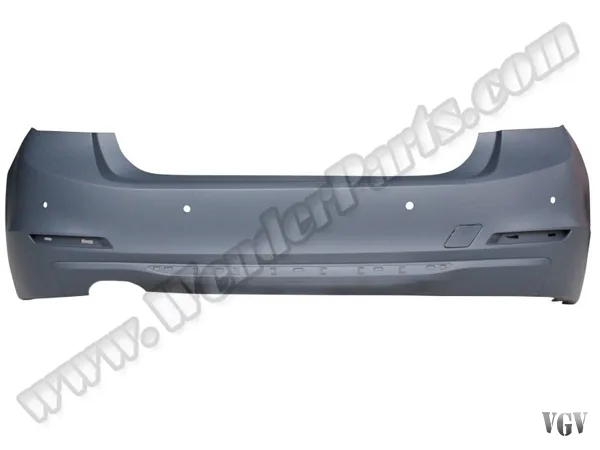BMW 3 Serisi F30 2012-2018 Tampon Arka; Park Sensörlü, Çift Egzoz Çıkışlı Egzoz Çıkışlı, Nikelaj Delikli
