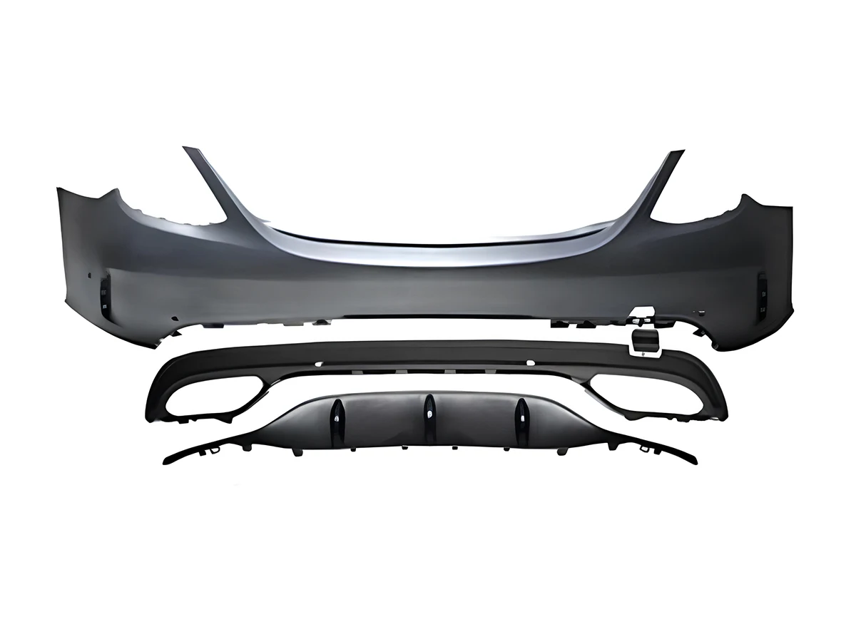 Mercedes C Series W205 2015-2020 Complete Bumper Rear, Dual Exhaust Outlet