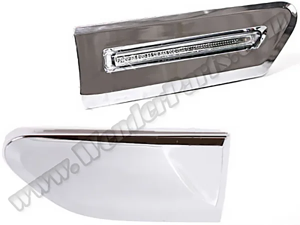 BMW 7 Series F01 2009-2015 Fender Turn Signal Left (White) Chrome Framed 2008-12