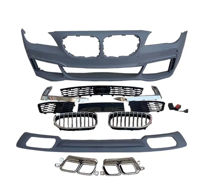BMW 7 Serisi F01 2009-2015 Gövde Kiti Ön:F.Yık-lı, PDCli, <OO-OO> Egz.Uçlu Arka Difüzör, Panj-lu -M-Tech- 750i 2008-12