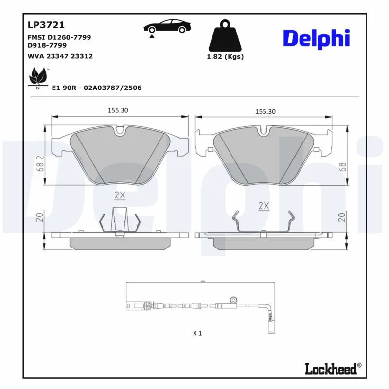 BMW 3 Series E90 Brake Brake Pad Front Contact