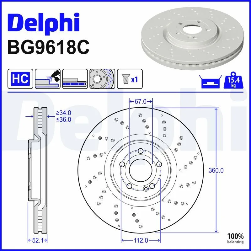 Mercedes W177 Fren Diski Ön Havalı 360mm