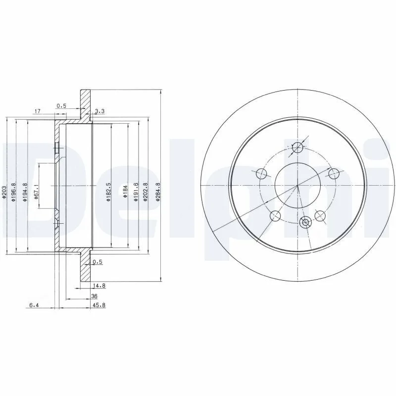 Mercedes W163 Brake Disc Rear Solid 285mm