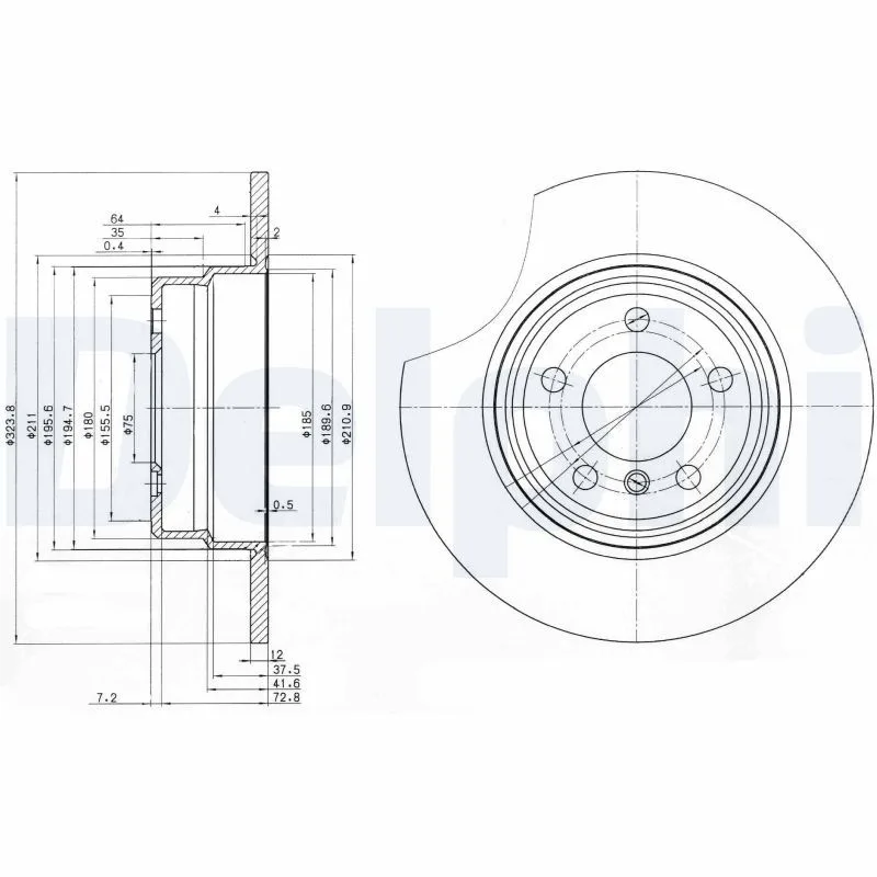 BMW X5 Serisi E53 Fren Diski Arka Havasız 324mm
