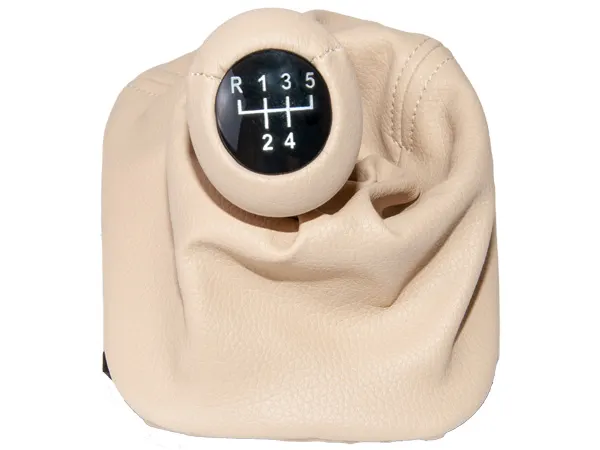 BMW 3 Series E30 1983-1991 Knob Gear Boot -5 Forward- Manual Gearbox Beige Synthetic Leather