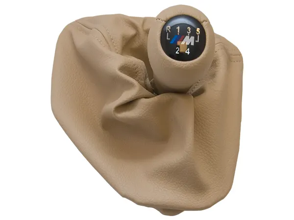 BMW 5 Series E39 Knob Gear Boot -5 Forward- Manual Gearbox Beige Synthetic Leather Illuminated