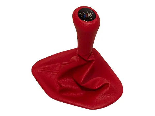 BMW 5 Series E39 Knob Gear Boot -5 Forward- Manual Gearbox Red Synthetic Leather Illuminated