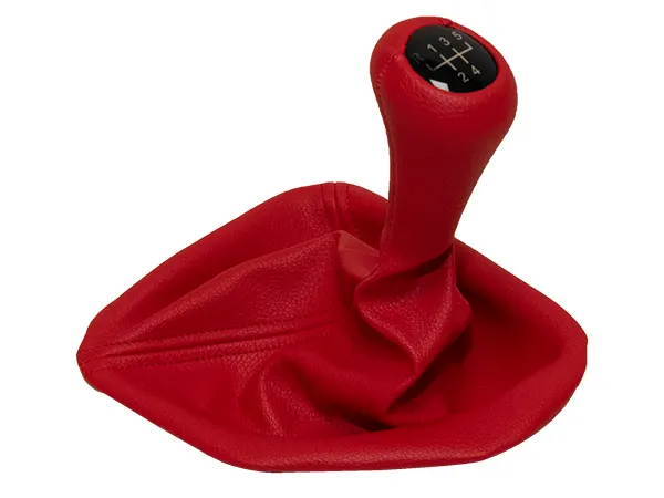 BMW 5 Series E39 Knob Gear Boot -5 Forward- Manual Gearbox Red Synthetic Leather