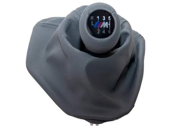 BMW 5 Series E39 Knob Gear Boot -6 Forward- Manual Gearbox Grey Synthetic Leather Illuminated