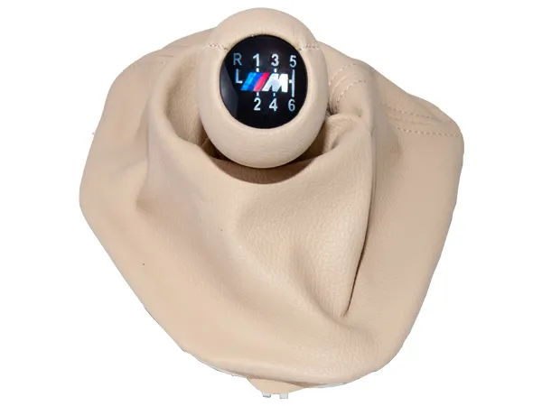 BMW 5 Series E39 Knob Gear Boot -6 Forward- Manual Gearbox Beige Synthetic Leather Illuminated