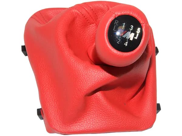 BMW 3 Series E36 Knob Gear Boot -5 Forward- Manual Gearbox Red Synthetic Leather Illuminated