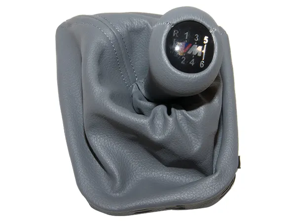 BMW 3 Series E46 Knob Gear Boot -6 Forward- Manual Gearbox Grey Synthetic Leather Illuminated