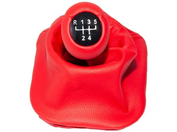 BMW 5 Series E34 Knob Gear Boot -5 Forward- Manual Gearbox Red Synthetic Leather