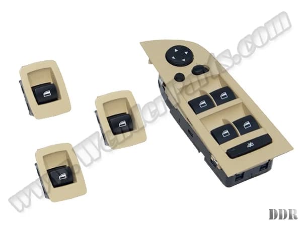 BMW 3 Serisi E90 LCI Cam Düğmesi Set Bej Çerçeveli Karartmalı & Katlamalı Ayna