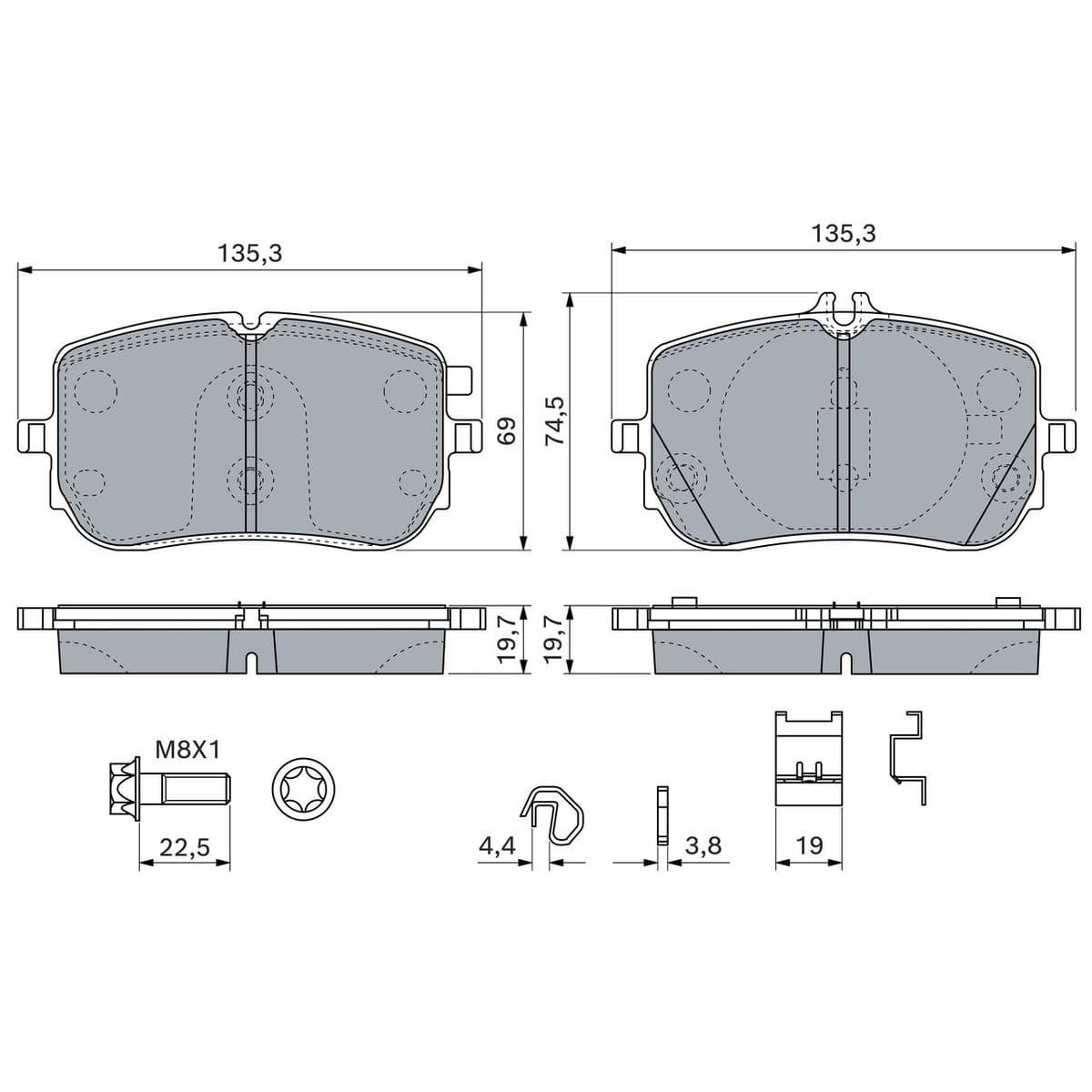 Mercedes B Series W247 Brake Pads Front
