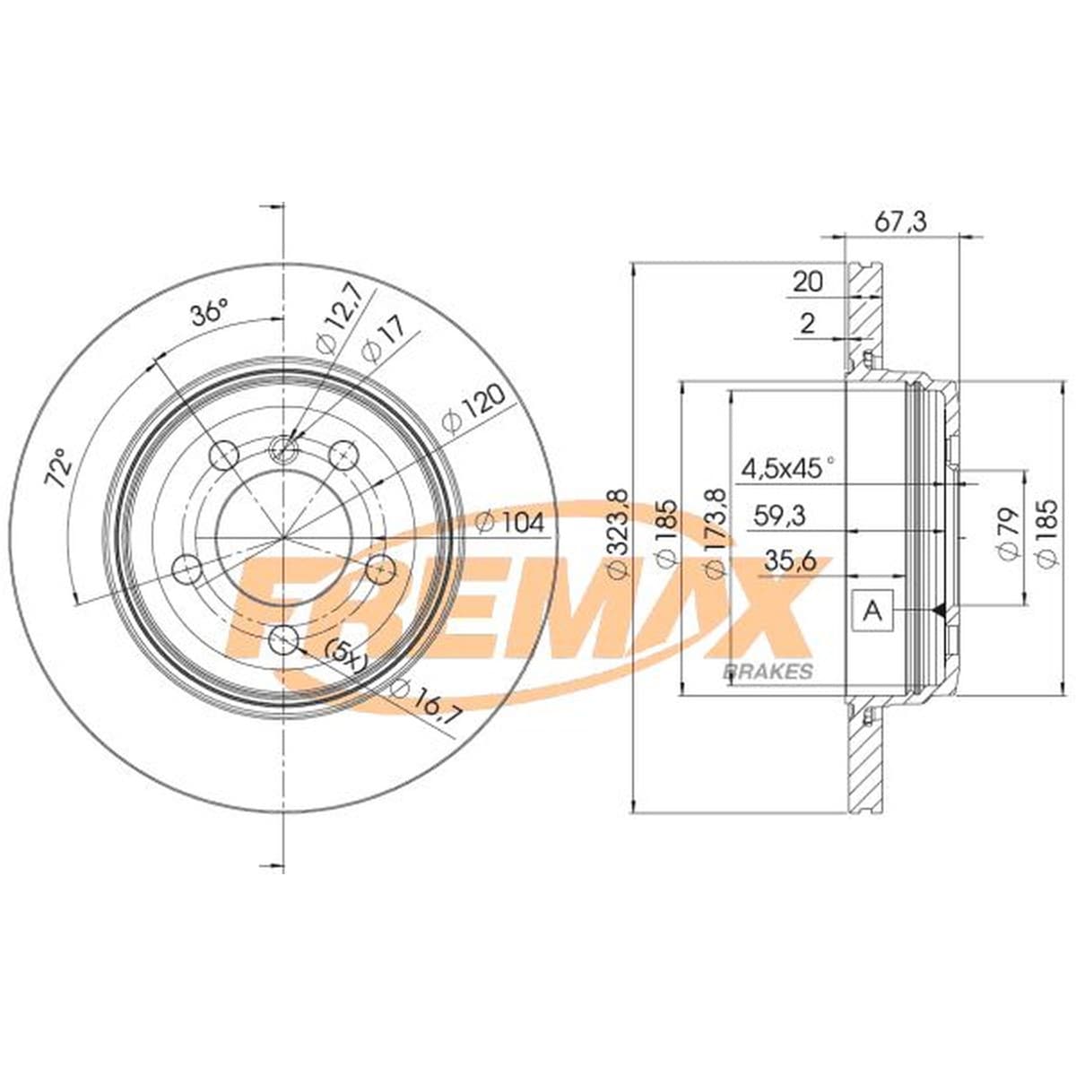 BMW 7 Series E65 Rear Brake Disc